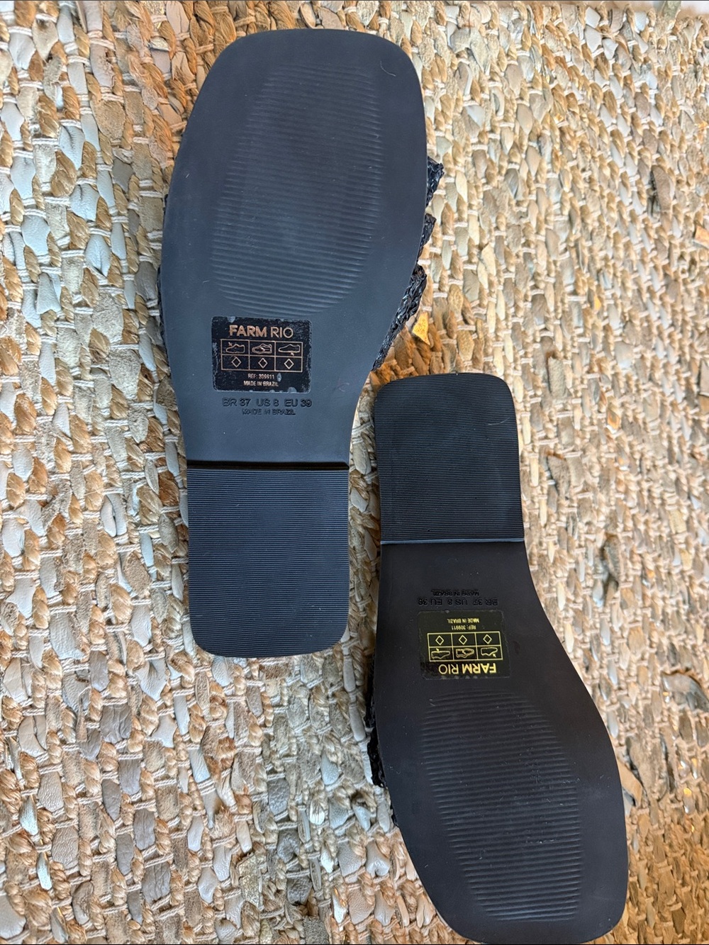 FARM Rio Faux Rafia Slide Mules - Picture 3 of 8